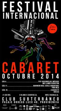 Desde el 4 al 25 de octubre se llevará a cabo el Primer Festival Internacional de Cabaret en Chile que reúne tres números artísticos de teatro y música.