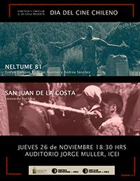 La exhibición de "Neltume 81" y "San Juan de la Costa"  se realizará el jueves 26 de Noviembre a las 18:30 horas en la Sala Jorge Müller del ICEI.