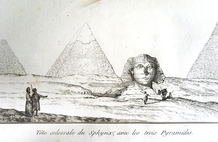 Grabado de las pirámides, antes de la fotografía.