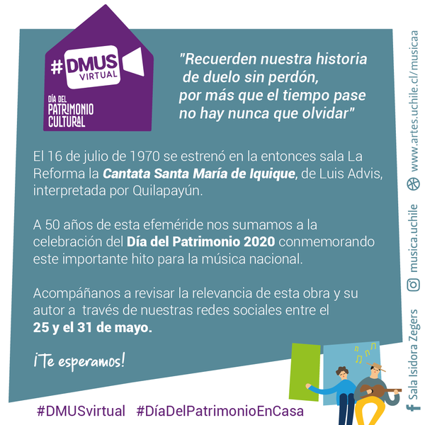 Departamento de Música conmemora los 50 años del estreno de la Cantata Santa María de Iquique