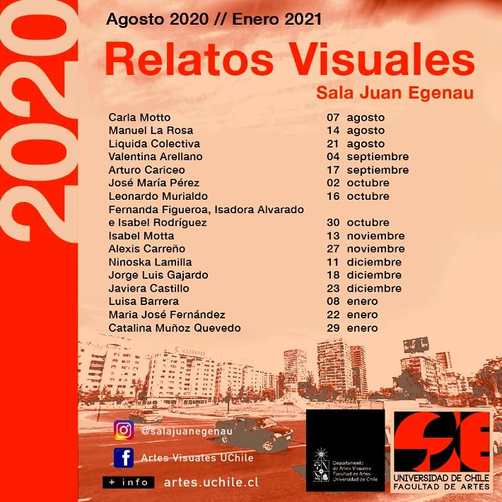 De agosto 2020 a enero 2021 en la Sala Juan Egenau virtual podrás apreciar el ciclo de exposiciones "Relatos Visuales".
