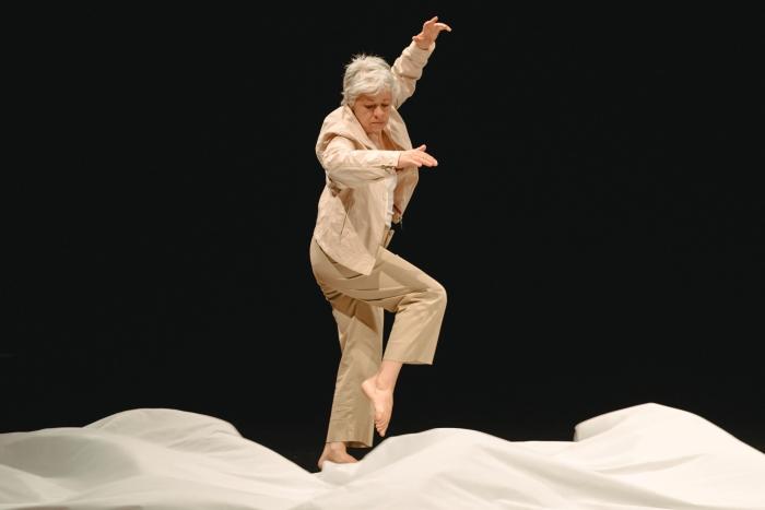 "Metopas" es una intervención en base a la improvisación que desarrolló la coreógrafa y académica Nuri Gutés para "Ciclos Vitales".