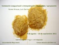"Instalación Lengua local 1: interpretación / traducción / apropiación" se presenta hasta el 10 de septiembre en la Sala Puntángeles de la Universidad de Playa Ancha, en Valparaíso.