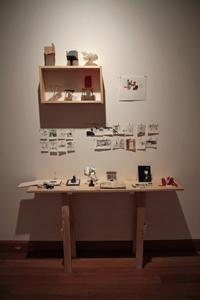 La obra, una instalación compuesta por una serie de pequeñas partes que se exhiben juntas en un mueble al estilo de un gabinete de curiosidades, se propone como una pequeña muestra de microarte.