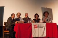 En el lanzamiento del libro participó el prof. y cineasta Carlos Flores, la poeta y académica María Eugenia Brito y Sergio Rojas, Director de Investigación de la Facultad de Artes U. de Chile. 