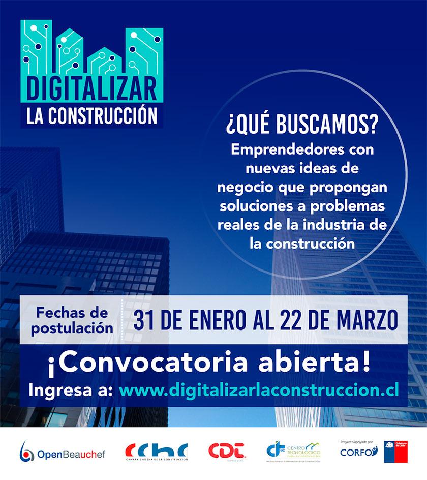 "Digitalizar la Construcción" es el nombre del concurso que estará abierto hasta el 22 de marzo.