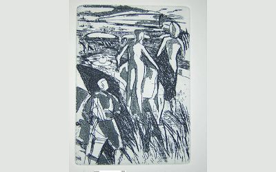 Lorena Vargas Fuenzalida - "Verano" Grabado aguafuerte, 12x15cm. 1989 Lorena Vargas Fuenzalida - "Verano" Grabado aguafuerte, 12x15cm. 1989