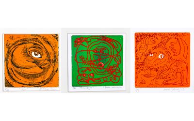 María Elena Gómez Escobar - Grabado. "Ojo" aguafuerte, P/A 10x10cm; "Te lo dije" aguafuerte, P/A 9x9cm; aguafuerte, 2/2 10x10cm. 2015 María Elena Gómez Escobar - Grabado. "Ojo" aguafuerte, P/A 10x10cm; "Te lo dije" aguafuerte, P/A 9x9cm; aguafuerte, 2/2 10x10cm. 2015