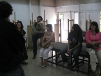 El pasado lunes 9 de marzo, los seis pasantes de la comuna de El Bosque llegaron hasta la sede Las Encinas para conocer los talleres en que participarán este primer semestre del año 2009.