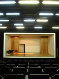 Según Bárbara González, el Auditorio del Campus Juan Gómez Millas es perfecto para la obra porque hará que se vean como al interior de una pantalla.